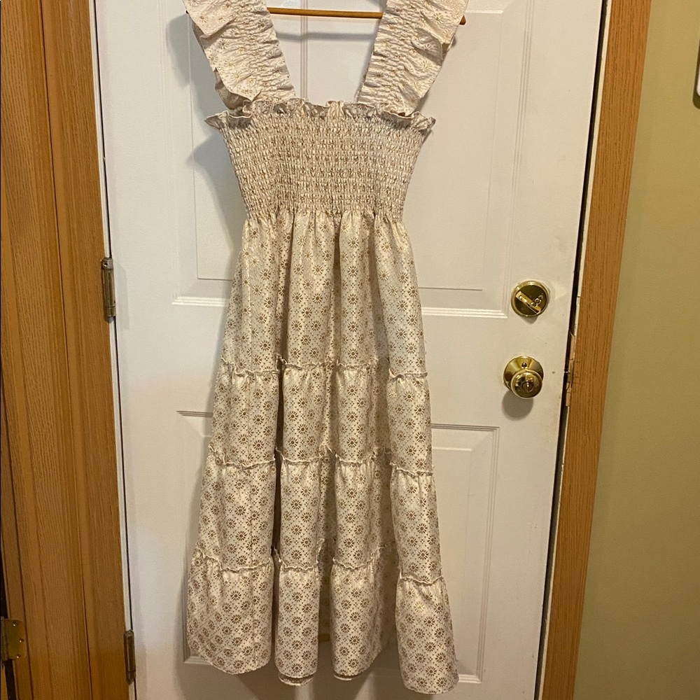 👑Gold Jacquard Hill House Ellie Nap limited edition dress - Picture 4 of 8
